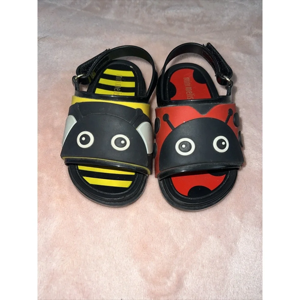 Mini Melissa Ladybug And Bumble Bee Sandals Size 6